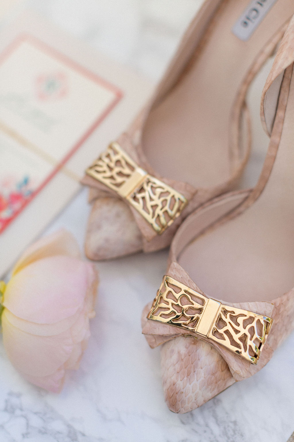 blush wedding shoes for bride